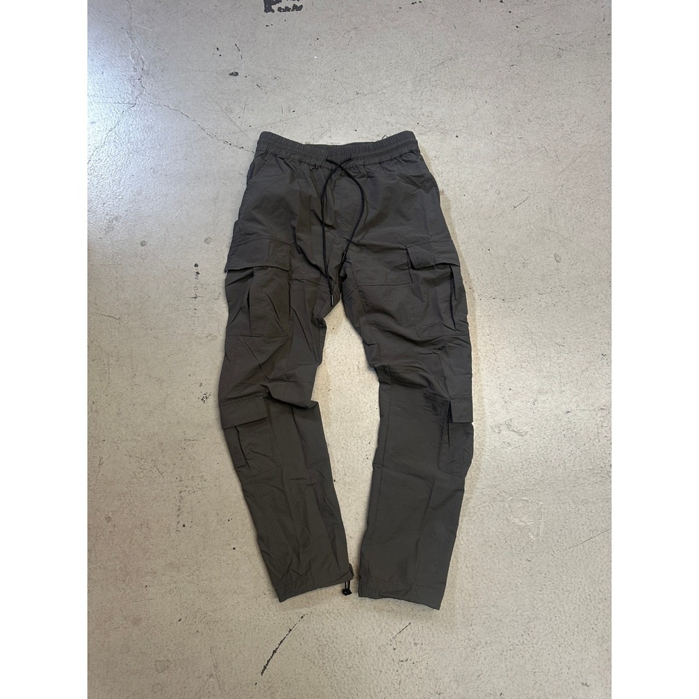 Richie Le Mens Small Nylon Cargo Pants Grey Tactical Streetwear Bungee Hem